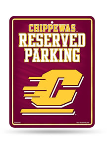 Central Michigan Chippewas Metal Parking Sign - Maroon