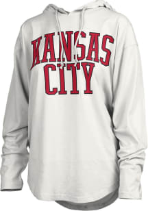Pressbox Kansas City Womens White Wordmark Hooded Sweatshirt
