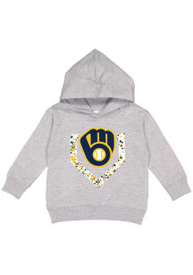 Milwaukee Brewers Toddler Grey Tech Camo Long Sleeve Hooded Sweatshirt