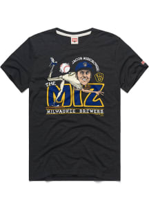 Jacob Misiorowski Milwaukee Brewers Navy Blue The Miz Short Sleeve Fashion Player T Shirt