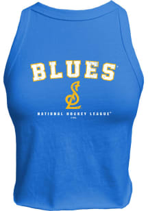 St Louis Blues Womens Light Blue Raw Edge Mini Tank Top