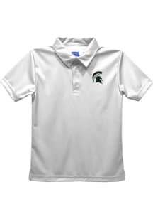 Vive La Fete Michigan State Spartans Youth White Team Short Sleeve Polo Shirt