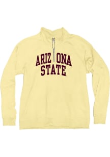 Blue 84 Arizona State Sun Devils Womens Yellow Sanded Fleece Qtr Zip