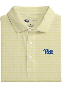 Onward Reserve Pitt Panthers Mens Gold Square Geoprint Short Sleeve Fashion Polo