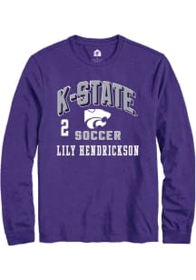 Lily Hendrickson K-State Wildcats Purple NIL Arch Logo Long Sleeve Player T Shirt