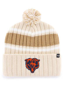 47 Chicago Bears Natural Plateau Cuff Pom Mens Knit Hat
