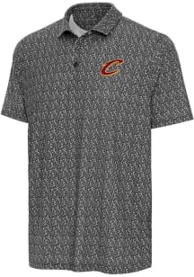 Antigua Cleveland Cavaliers Mens Black Botanic Short Sleeve Polo