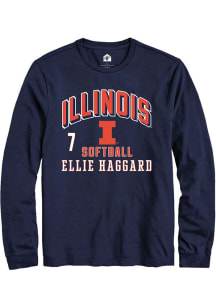 Ellie Haggard  Illinois Fighting Illini Navy Blue Rally NIL Arch Logo Long Sleeve T Shirt