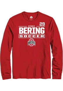 Sydney Bering Ohio State Buckeyes Red NIL Stacked Box Long Sleeve Player T Shirt