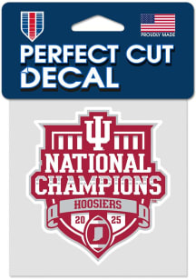 Indiana Hoosiers 2025 National Champs 4x4 Auto Decal - Crimson