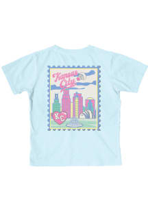 Blue 84 Kansas City Girls Light Blue Postage Stamp Short Sleeve Tee