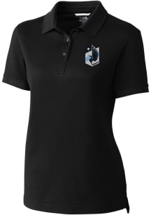 Cutter and Buck Minnesota United FC Womens Black Advantage Short Sleeve Polo Shirt