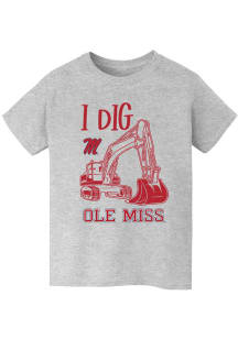 Vive La Fete Ole Miss Rebels Youth Grey Excavator Short Sleeve T-Shirt