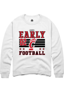 James Early Cincinnati Bearcats Mens White Football NIL Striped Player Crew
