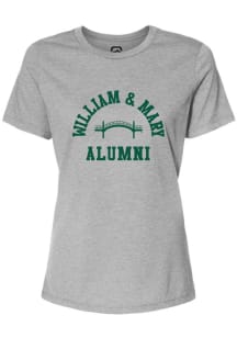 Summit Sportswear William & Mary Tribe Womens Grey ALUMNI ARCH Short Sleeve T-Shirt
