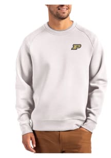 Cutter and Buck Purdue Boilermakers Mens Grey Roam Long Sleeve Crew Sweatshirt