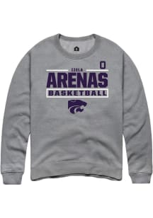 Izela Arenas K-State Wildcats Mens Graphite NIL Stacked Box Player Crew