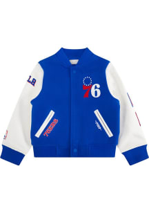 Pro Standard Philadelphia 76ers Boys Blue Classic Chenille Lightweight Jacket