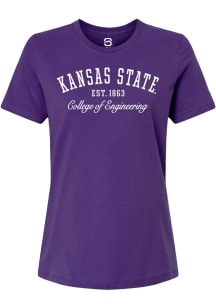 Summit Sportswear K-State Wildcats Womens Purple Carl R. Ice College of Engineering  Short Sleeve..