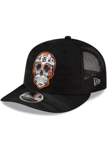 New Era Detroit Tigers Camo Sugar Skull LP Stretch 9FIFTY Trucker Adjustable Hat - Black