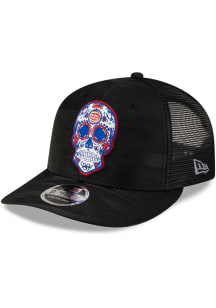 New Era Detroit Pistons Camo Sugar Skull LP Stretch 9FIFTY Trucker Adjustable Hat - Black