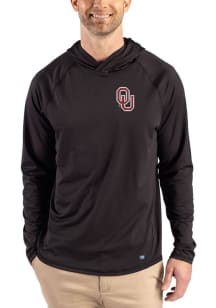 Cutter and Buck Oklahoma Sooners Mens Black Prospect Eco Big and Tall Hooded Sweatshirt