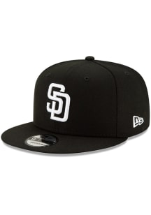 New Era San Diego Padres Black Tonal White Logo Basic 9FIFTY Mens Snapback Hat