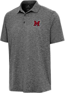 Antigua Miami RedHawks Mens Black Par 3 Short Sleeve Polo