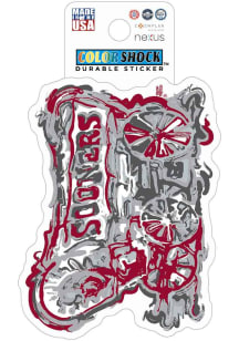 Oklahoma Sooners Justin Patten Mascot 3in Durable Stickers - Crimson