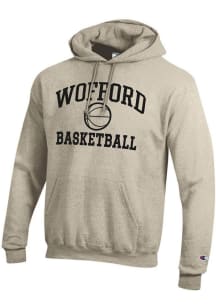 Champion Wofford Terriers Mens Oatmeal Basketball Powerblend Long Sleeve Hoodie