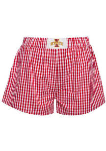 Hype and Vice Iowa State Cyclones Womens Cardinal Red Gingham Shorts