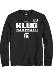 Joshua Klug  Michigan State Spartans Black Rally NIL Stacked Box Long Sleeve T Shirt