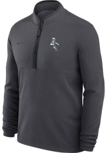 Nike Michigan State Spartans Mens Anthracite Football Sparty Playing Football Long Sleeve Qtr Zip..