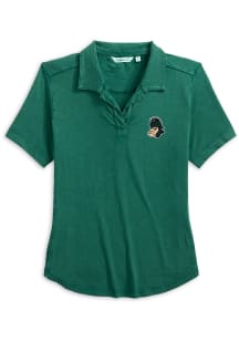 Johnnie O Michigan State Spartans Womens Green Coastal Wash Short Sleeve Polo Shirt