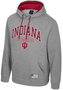 Colosseum Indiana Hoosiers Mens Grey Yes Chef Long Sleeve Hoodie