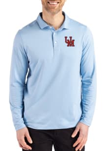Cutter and Buck Ole Miss Rebels Mens Light Blue Vault Coastline Long Sleeve Polo Shirt