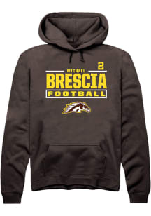 Michael Brescia Western Michigan Broncos Mens Brown Football NIL Stacked Box Player Hood