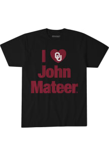 John Mateer Oklahoma Sooners Black I Heart Mateer Short Sleeve Fashion Player T Shirt
