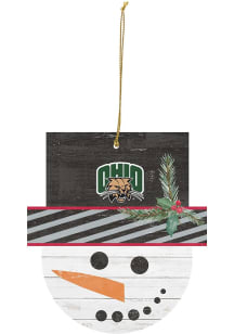 Ohio Bobcats Snowman Ornament - Green