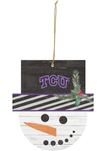 TCU Horned Frogs Snowman Ornament - Purple