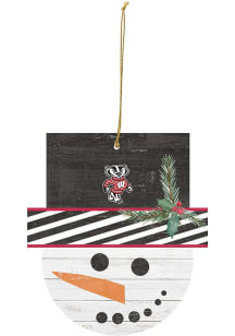 Wisconsin Badgers Snowman Ornament - Red
