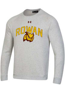 Under Armour Rowan University Mens Grey Heather Primary Logo Long Sleeve Crew Sweatshirt