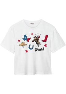 Texas Womens White Local Icons Short Sleeve T-Shirt