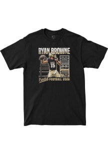 Ryan Browne Purdue Boilermakers Black Big Ten Media Days Custom Short Sleeve Player T Shirt