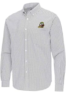 Antigua Oregon Ducks Mens Ash Ellis Long Sleeve Dress Shirt