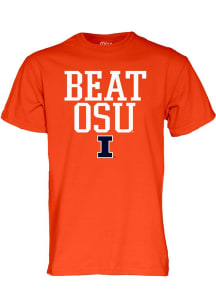 Blue 84 Illinois Fighting Illini Orange Football Beat Ohio State Short Sleeve T Shirt