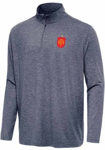 Antigua Spain National Team Mens Navy Blue Master Long Sleeve Qtr Zip Pullover