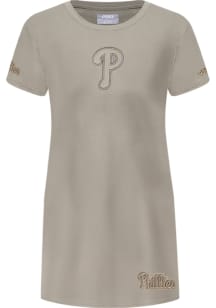 Pro Standard Philadelphia Phillies Toddler Girls Tan Neutral Short Sleeve Dress