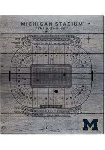 KH Sports Fan Michigan Wolverines 16x20 Seating Chart Sign - Grey