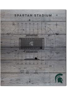 KH Sports Fan Michigan State Spartans 16x20 Seating Chart Sign - Grey